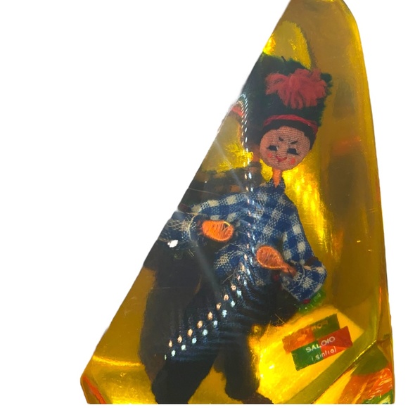 SOLD! Vintage Lucite Acrylic Portugal Doll Paper Weight 5in tall - Picture 10 of 13